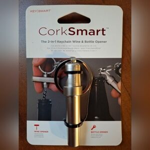 CorkSmart Silver Keychain Wine & Bottle Opener